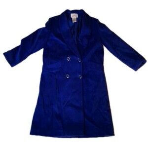 WORTHINGTON Double Breasted Wool Blend Trench Coat Size 6 Petite 6P  Cobalt Blue